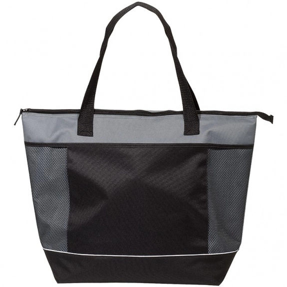 Gray Insulated Promotional Cooler Tote Bag - 22"w x 16"h x 7.5"d