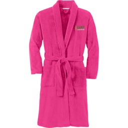 Pink Raspberry Port Authority Plush Microfiber Shawl Collar Custom Robe