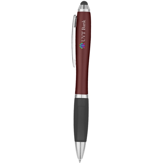 Black/burgundy - Satin Promotional Stylus Pen