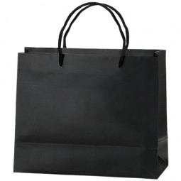Black Matte Laminated Finish Shopping Promotional Tote Bag - 10"w x 8"h