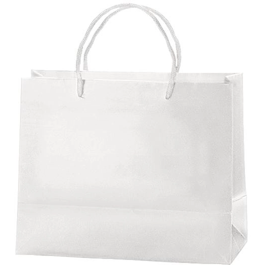 White Matte Laminated Finish Shopping Promotional Tote Bag - 10"w x 8"h