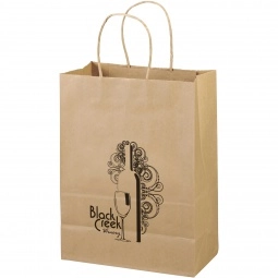 Recycled Brown Kraft Promotional Shopping Bag - 10"w x 13"h x 5"d