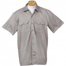 Silver Gray Dickies Short-Sleeve Custom Work Shirt