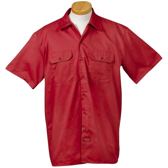 Red Dickies Short-Sleeve Custom Work Shirt