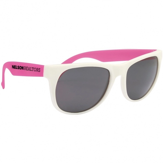Pink Rubberized Custom Sunglasses