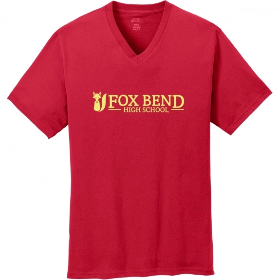 Red Port & Company V-Neck Custom T-Shirts