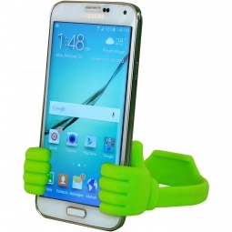 Lime Green Two Thumbs Up Promotional Cell Phone Holder