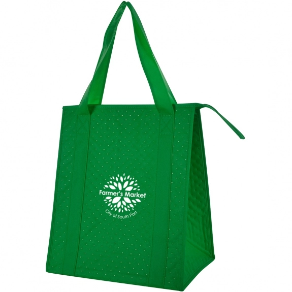 Kelly Green Non-Woven Dimpled Custom Tote Bag - 13"w x 15.25"h x 9.5"d