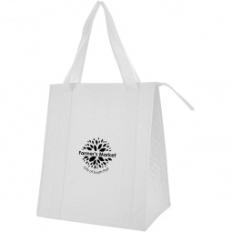 White Non-Woven Dimpled Custom Tote Bag - 13"w x 15.25"h x 9.5"d