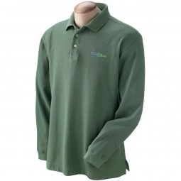 Devon & Jones® Pima Pique Long-Sleeve Custom Polo Shirt - Men's