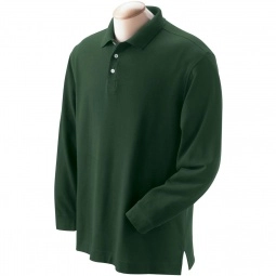 Forest Devon & Jones Pima Pique Long-Sleeve Custom Polo Shirt - Men's