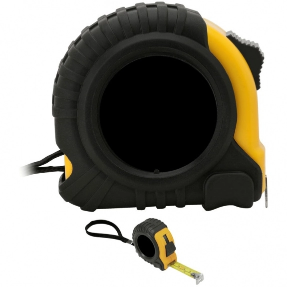 Yellow Rubber/Plastic Promotional Tape Measure - 12'