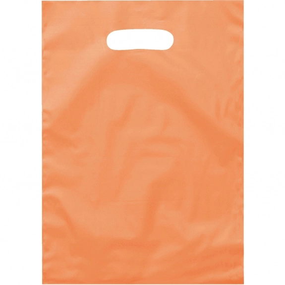 Frosted Tangerine Frosted Die Cut Handle Promotional Plastic Bag