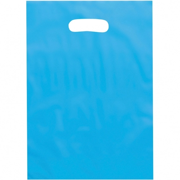 Frosted Blue Frosted Die Cut Handle Promotional Plastic Bag