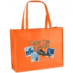 Orange Full Color Non-Woven Promo Tote Bag - 20"w x 6"d x 16"h