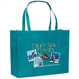 Teal Full Color Non-Woven Promo Tote Bag - 20"w x 16"h x 6"d