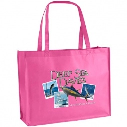 Pink Full Color Non-Woven Promo Tote Bag - 20"w x 6"d x 16"h