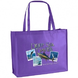 Purple Full Color Non-Woven Promo Tote Bag - 20"w x 6"d x 16"h