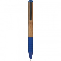 Natural/Blue Bamboo Twist Promotional Pen