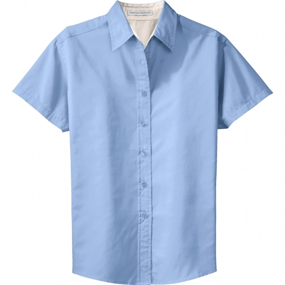 Light Blue Port Authority Short Sleeve Easy Care Custom Shirt