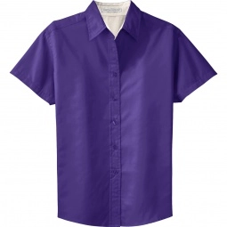 Purple Port Authority Short Sleeve Easy Care Custom Shirt