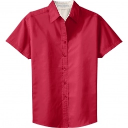 Red Port Authority Short Sleeve Easy Care Custom Shirt