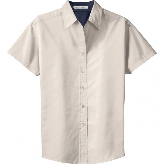 Light Stone Port Authority Short Sleeve Easy Care Custom Shirt