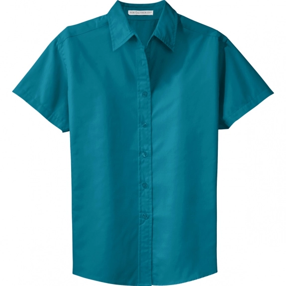 Teal Port Authority Short Sleeve Easy Care Custom Shirt