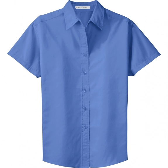 Ultramarine Blue Port Authority Short Sleeve Easy Care Custom Shirt