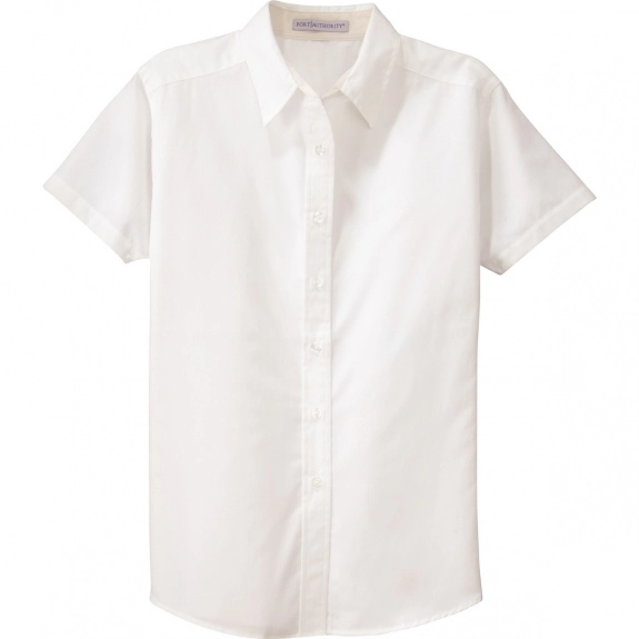 White Port Authority Short Sleeve Easy Care Custom Shirt
