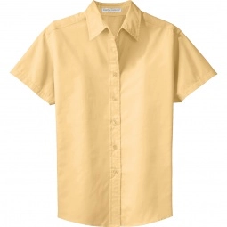 Yellow Port Authority Short Sleeve Easy Care Custom Shirt