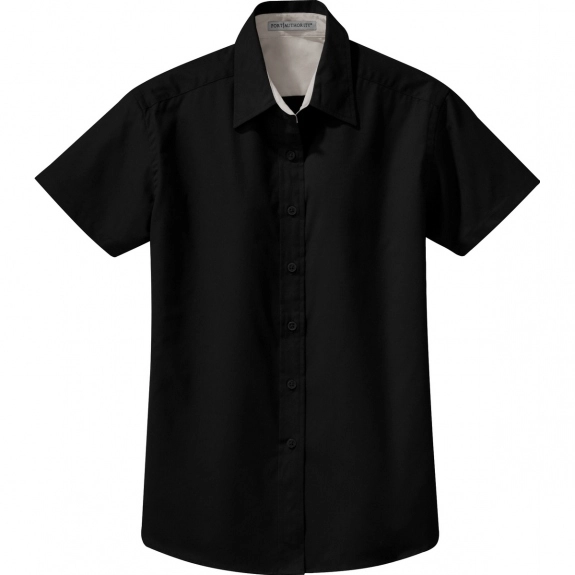 Black Port Authority Short Sleeve Easy Care Custom Shirt