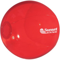 Trans. Red Colorful Promotional Beach Ball - 16"