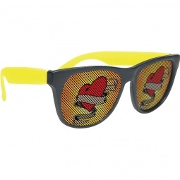Black/Yellow Cool Lens Promotional Sunglasses