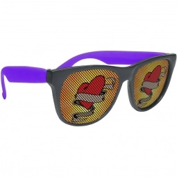 Black/Purple Cool Lens Promotional Sunglasses