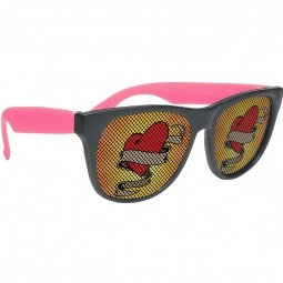 Black/Pink Cool Lens Promotional Sunglasses