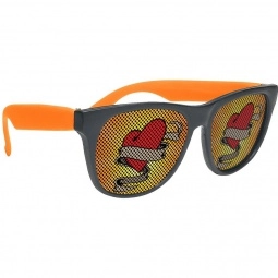 Black/Orange Cool Lens Promotional Sunglasses