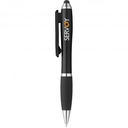 Black - Curvaceous Twist Stylus Custom Pen w/ Screen Cleaner