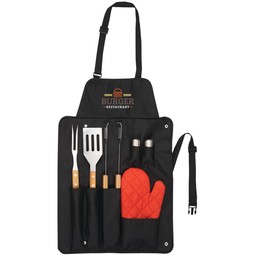 BBQ Now Branded Apron and 7-Piece BBQ Set