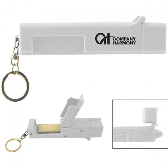 White Sanitary Germ Free Custom Multi-Tool Keychain 