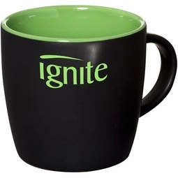 Black/Lime greenTwo-Tone Ceramic Custom Mug - 12 oz.