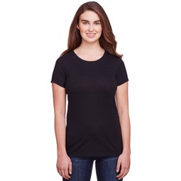 Solid Black triblend Threadfast Triblend Short Sleeve Custom T-Shirt - Wome