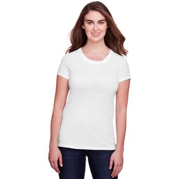 Solid White triblend Threadfast Triblend Short Sleeve Custom T-Shirt - Wome