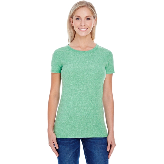 Green triblend Threadfast Triblend Short Sleeve Custom T-Shirt - Women's