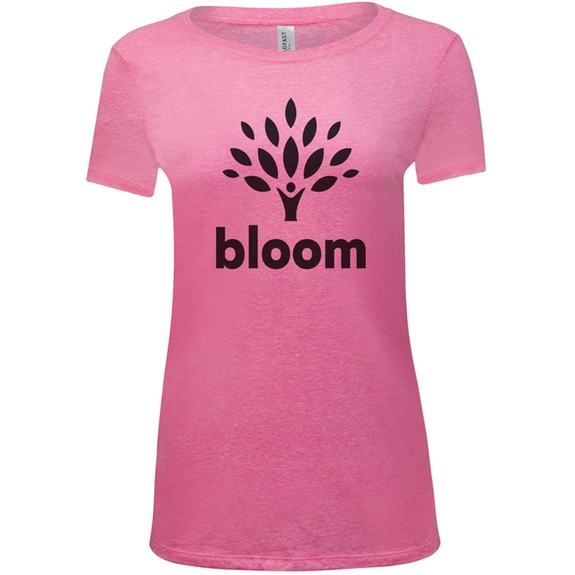 Neon Pink triblend Threadfast Triblend Short Sleeve Custom T-Shirt - Women'