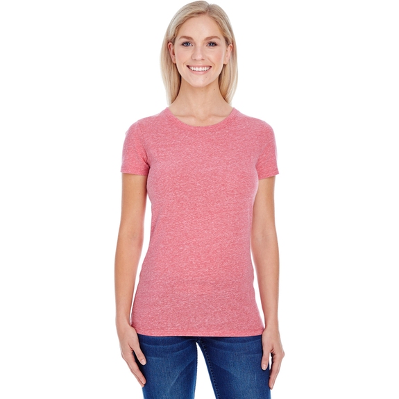 Red triblend Threadfast Triblend Short Sleeve Custom T-Shirt - Women's