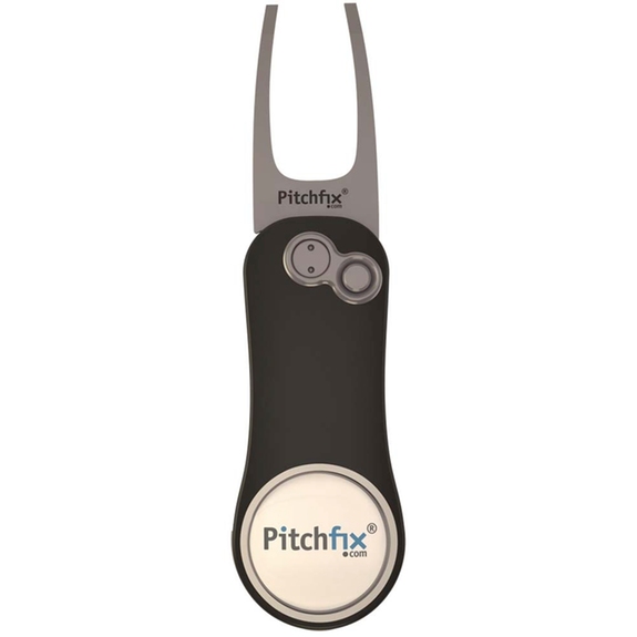 Gunmetal/green Pitchfix Hybrid 2.0 Promotional Divot Tool