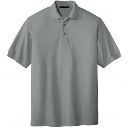 Cool Grey Men’s Port Authority Silk Touch Pique Knit Custom Polo