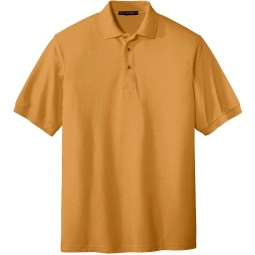 Gold Men’s Port Authority Silk Touch Pique Knit Custom Polo