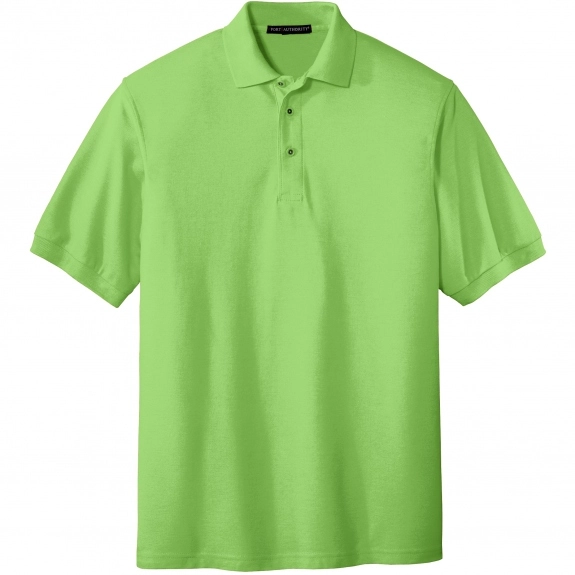 Lime Men’s Port Authority Silk Touch Pique Knit Custom Polo